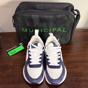 Women's Navy and White Athletic Sneakers